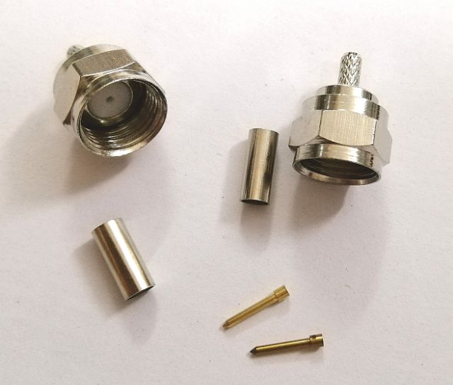 Đầu jack F connector nối dây cáp đồng trục RG316 RG174 RG58
