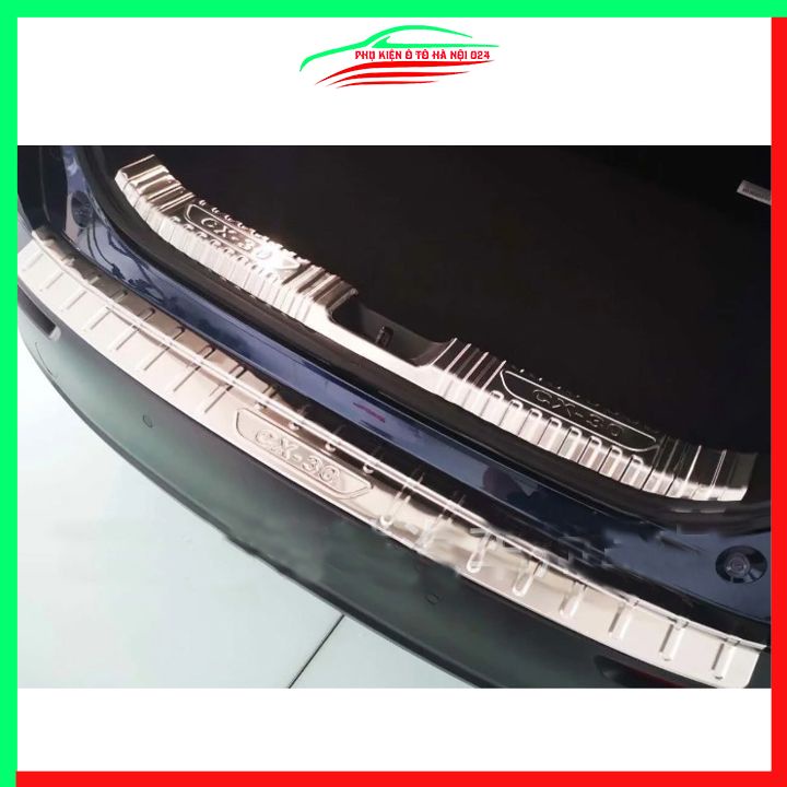 Ốp chống trầy cốp MAZDA CX30 2021-2022 Inox mạ crom sáng bóng