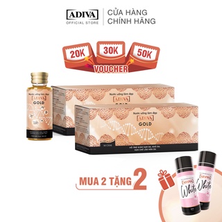 Mua 2 Hộp Collagen ADIVA Gold (14chai x30ml) Tặng 2 hộp ADIVA White 60 viên