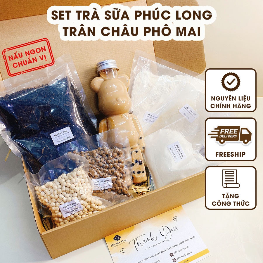 Set Nguyên Liệu Trà Sữa Trân Châu Phô Mai - Trà sữa Pana Cotta