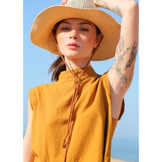 MORI - Áo linen cổ trụ