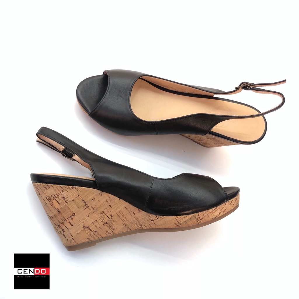Sandal xuồng quai sau da thật Cendo