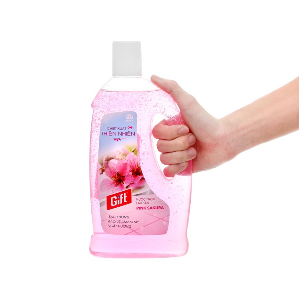Nước Lau Sàn Gift Hương Pink Sakura, Hương Hoa Anh Đào Mẫu Mới, Công Thức Đậm Đặc Gấp 2 Lần, Can 100 ml