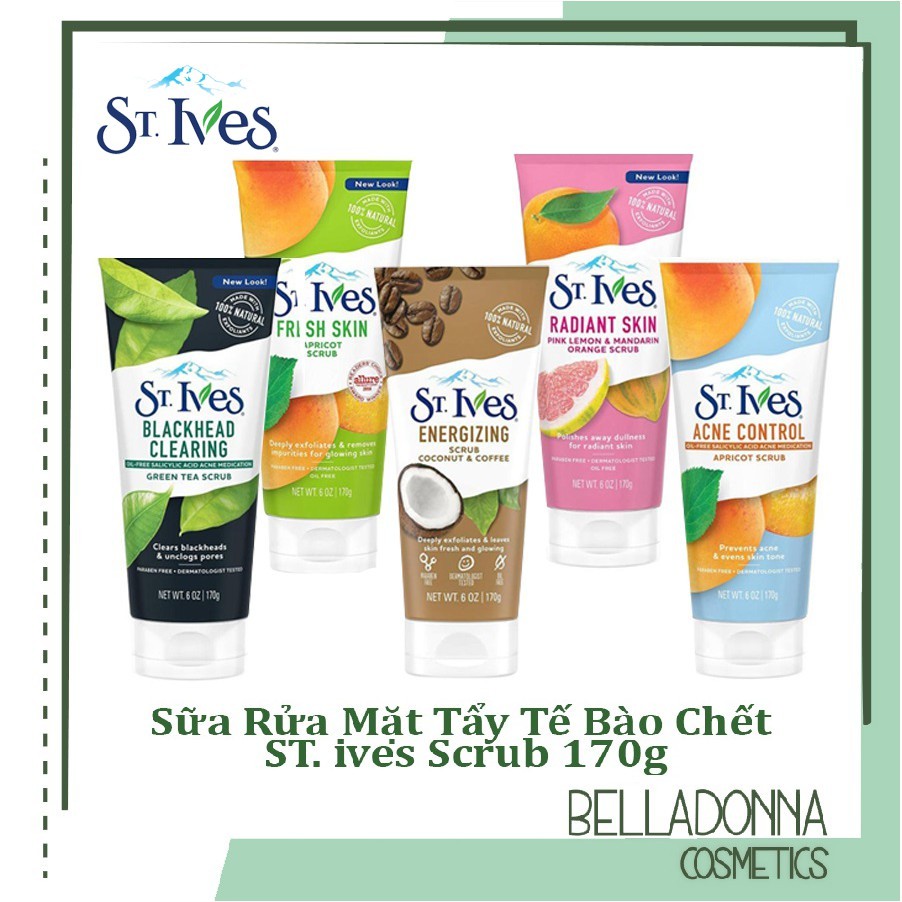 Sữa rửa mặt sáng da, tẩy tế bào chết St.Ives Scrub 170g