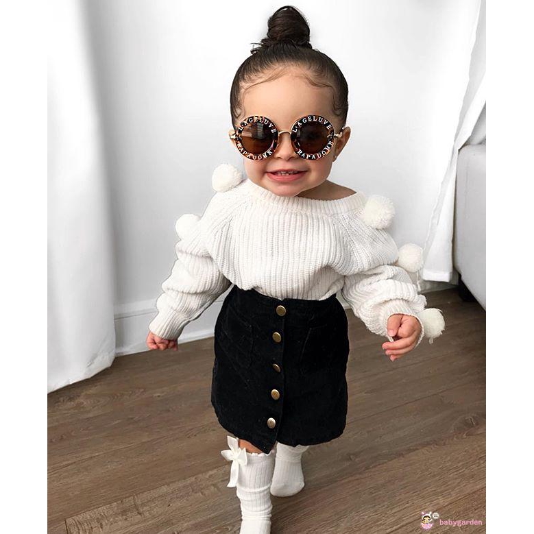 Set áo quả bông + Chân váy dễ thương cho bé gái