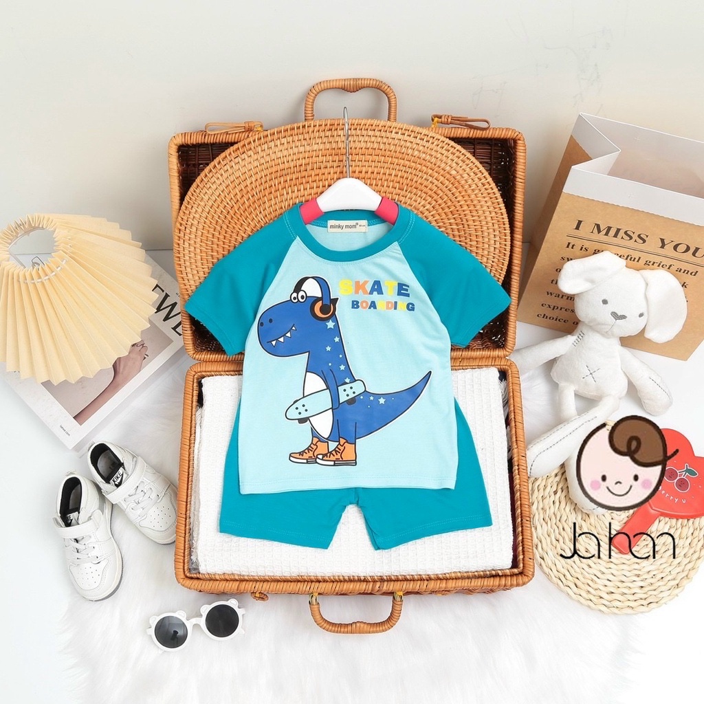 Bộ Minky Mom cho bé  FREE SHIP Bộ Minky Mom cộc tay chất thun lạnh siêu mềm mịn mát cho bé trai bé gái