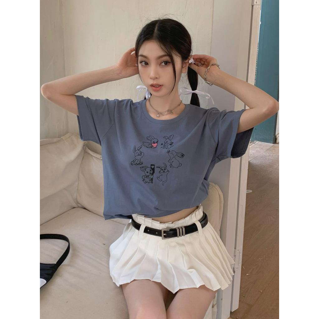 Áo Thun In Hình Thỏ Đơn Giản Thời Trang Mùa Hè Dành Cho Nữ 63259