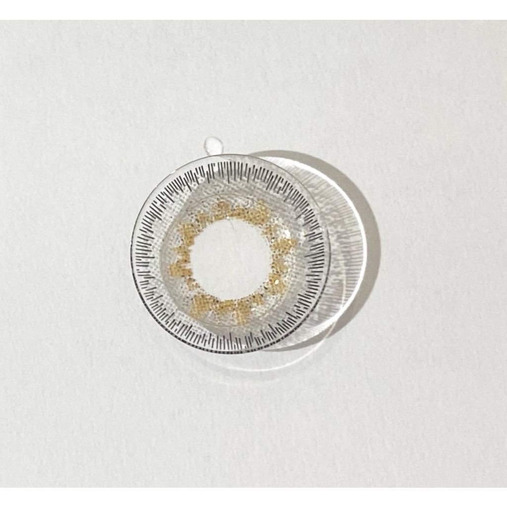 Kính áp tròng SHINE SILVER , lens  màu xám tây vân lòng vàng, lens áp tròng giãn nhẹ DIA 14.0,  lens sử dụng 3 ~6 tháng.