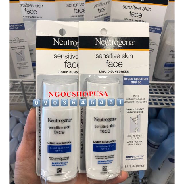 DATE 11/2021🆕Kem chống nắng Neutrogena Pure &Free liquid SPF 50