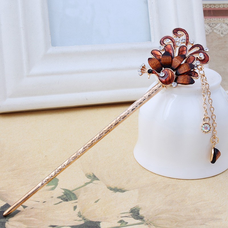 Trâm cài tóc họa tiết chim công, phượng hoàng - XIMA0492