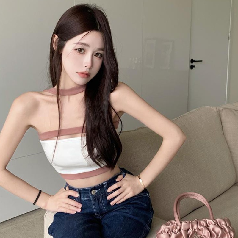 Áo Cổ Thuyền Màu Sắc Tương Phản Thời Trang Cho Nữ