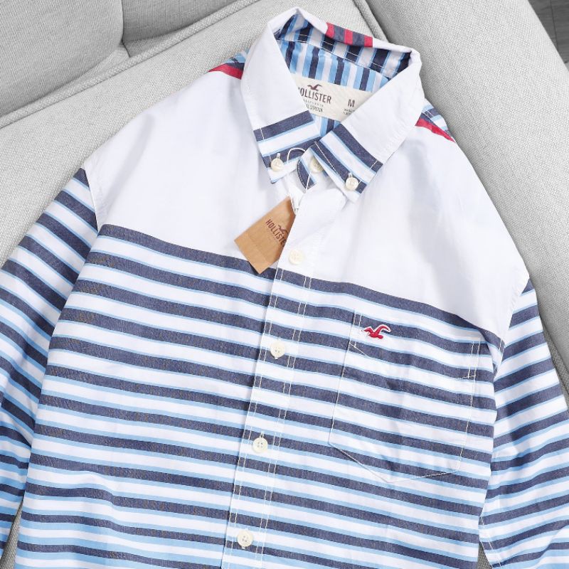 Áo sơ mi nam dài tay cotton KATE sọc phối sọc