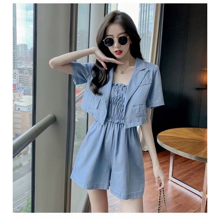 jum bò giấy kèm áo khoác vest