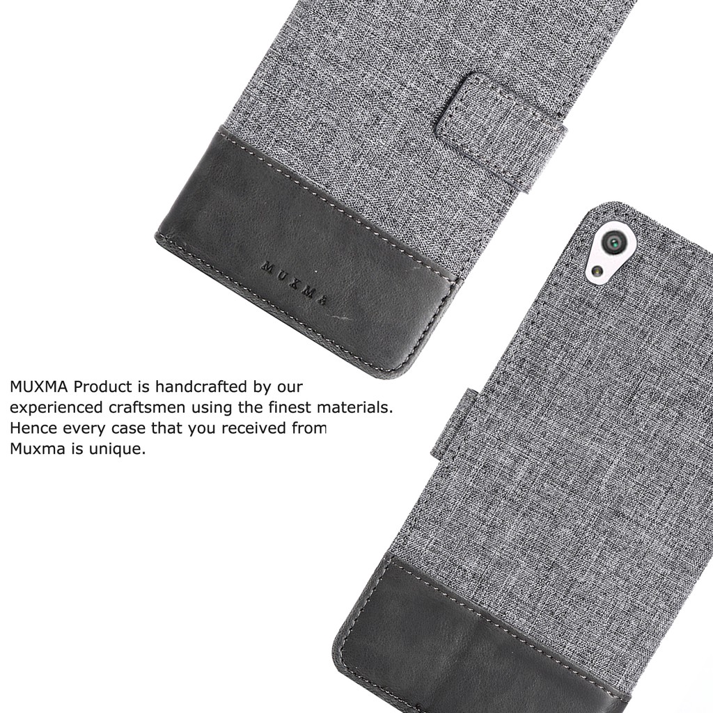 Bao da điện thoại nắp gập bằng vải thời trang có ngăn ví phong cách doanh nhân cho Sony Xperia X / Xa / Xa Ultra / L1