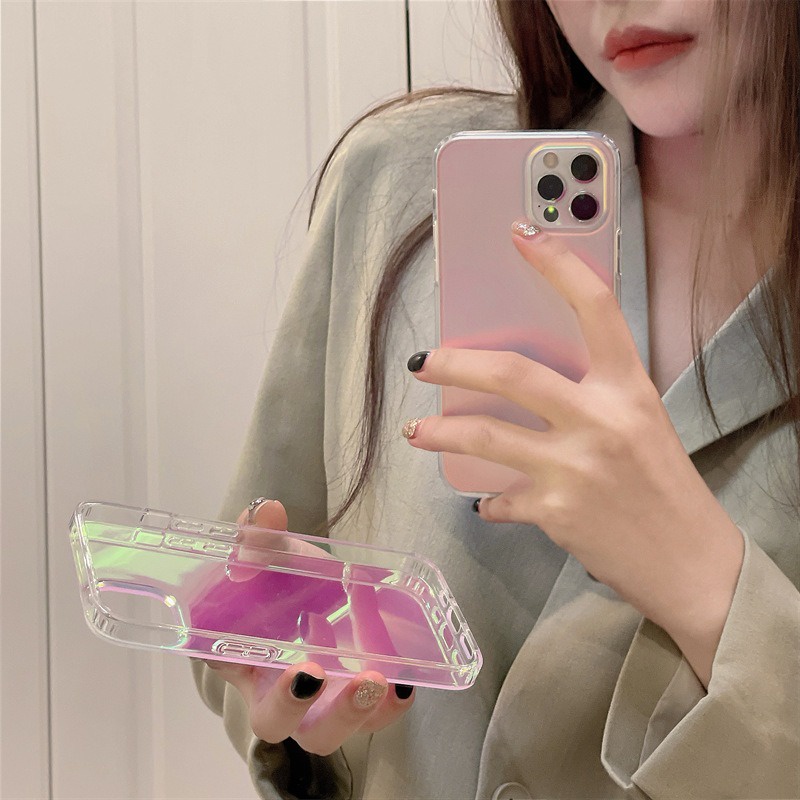 Ốp lưng iPhone Nhám Mờ Hiệu Ứng Gradient Phản Quang iPhone 13 Pro Max 12 Pro Max 11 Pro Max - MIKA STUDIO