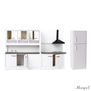 Bộ Tủ Lạnh Bằng Gỗ Cho Nhà Búp Bê Tỉ Lệ 1 / 12