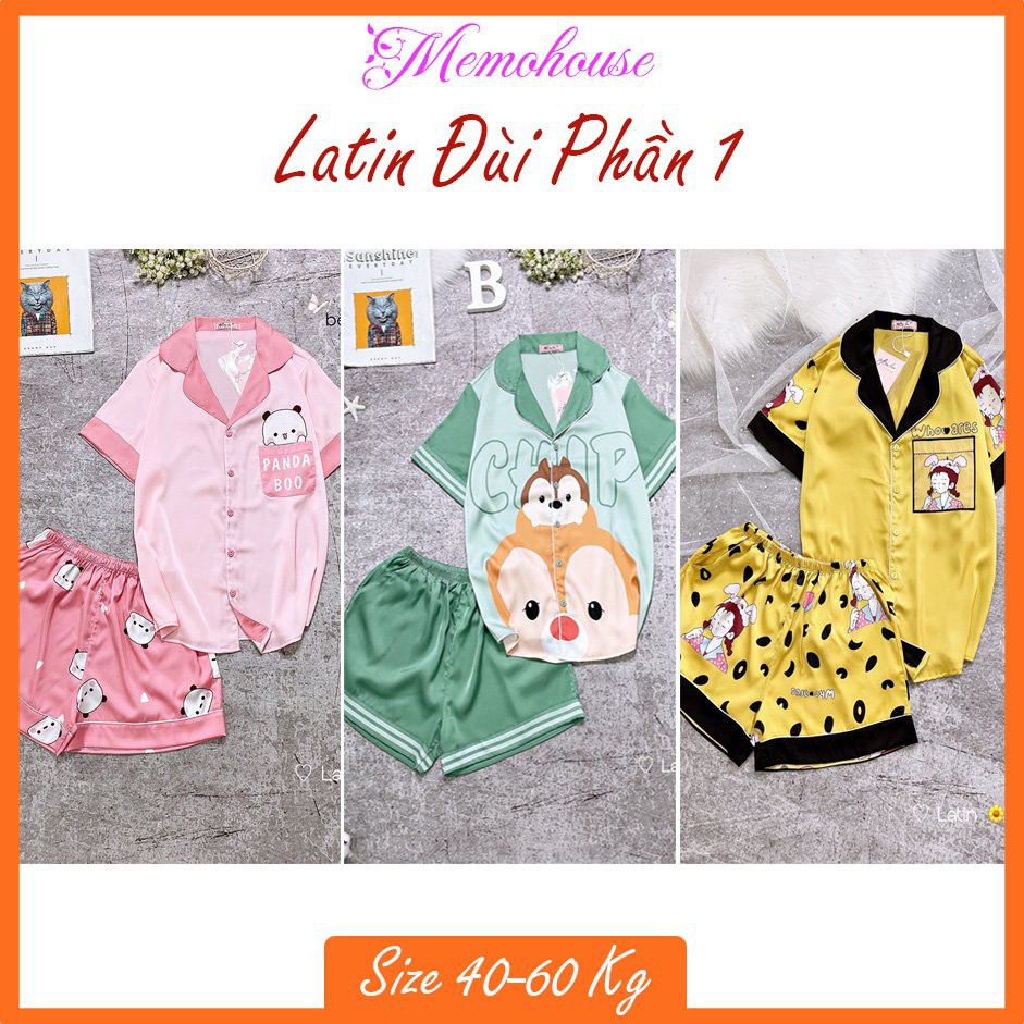 Đồ Mặc Nhà Pijama Lụa Latin Quần ĐÙI Freesize - HÀNG THIẾT KẾ