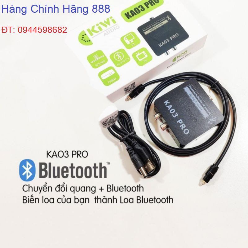 Bộ chuyển đổi âm thanh từ Optical sang Analog Kiwi KA03 Pro hỗ trợ Bluetooth - Hàng Chính Hãng