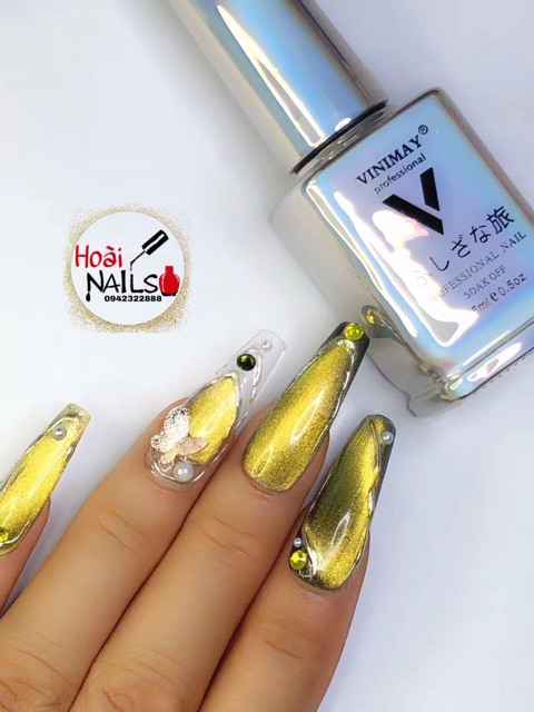 Sơn mắt mèo kim cương ánh vàng - phụ kiện nail