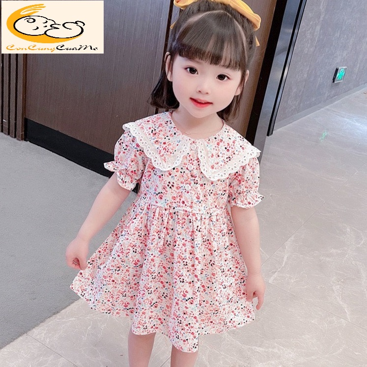 Váy hoa nhí cho bé gái, đầm hoa bé gái xinh xắn 1-5 tuổi (9-20kg)