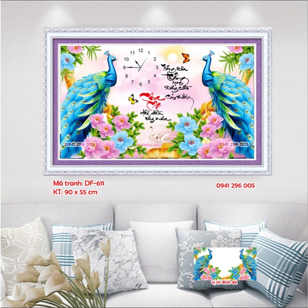 Tranh đính đá 5D Cha Mẹ DF071, DF611 (chưa đính đá, chưa khung)