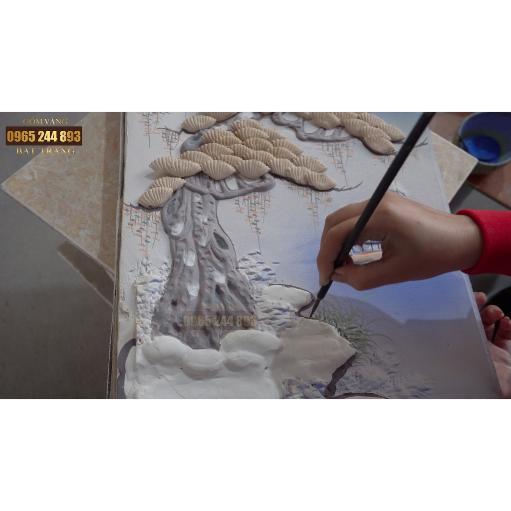 Bộ 4 bức Tranh Sứ Đắp Nổi Bát Tràng 40x80cm 🔥𝑺𝒊𝒆̂𝒖 đ𝒆̣𝒑🔥 Khung gỗ thông - Bền đẹp mãi mãi | BigBuy360 - bigbuy360.vn