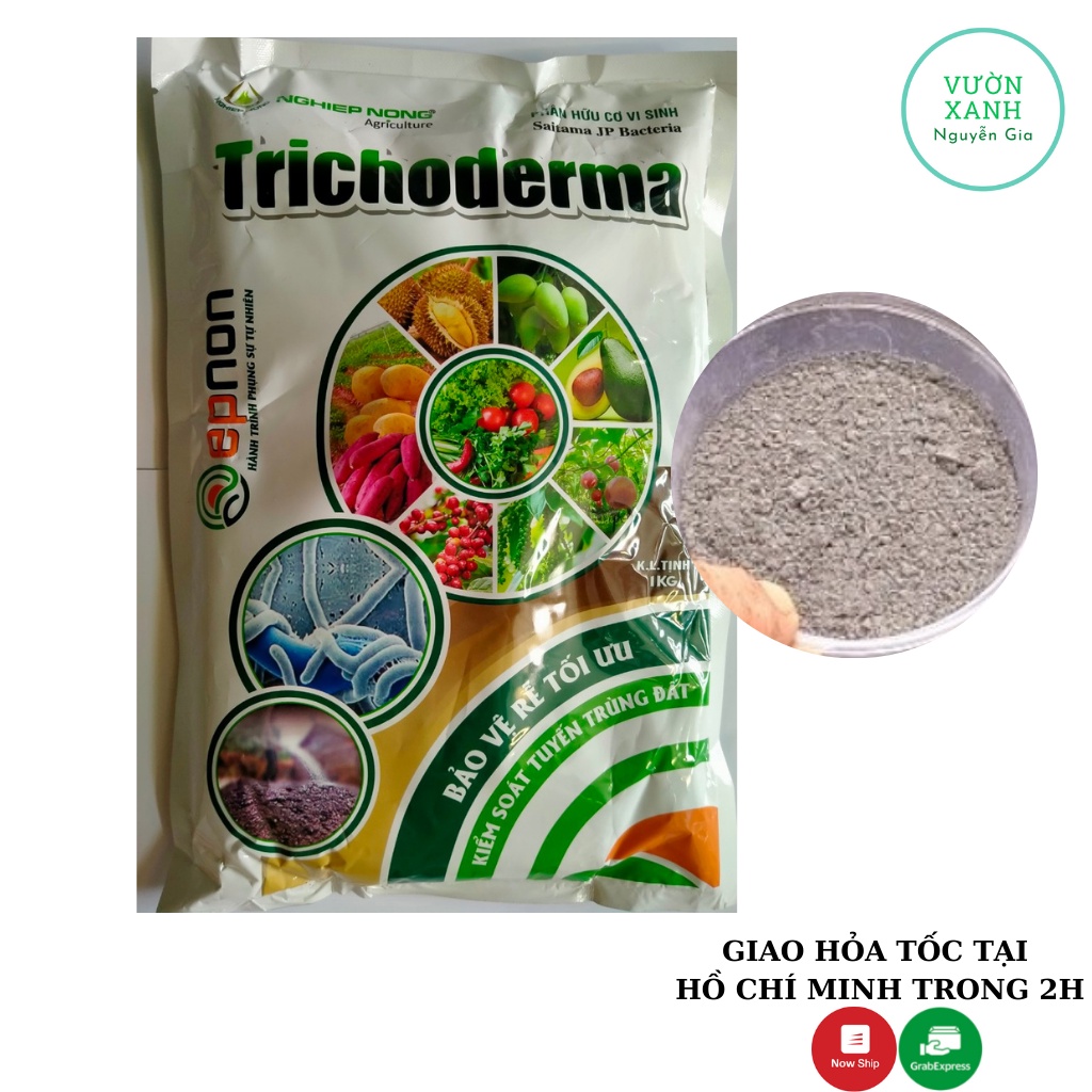 Nấm đối kháng TRICHODERMA Ủ phân và xử lý đất trồng, cải tạo đất bịch 1kg