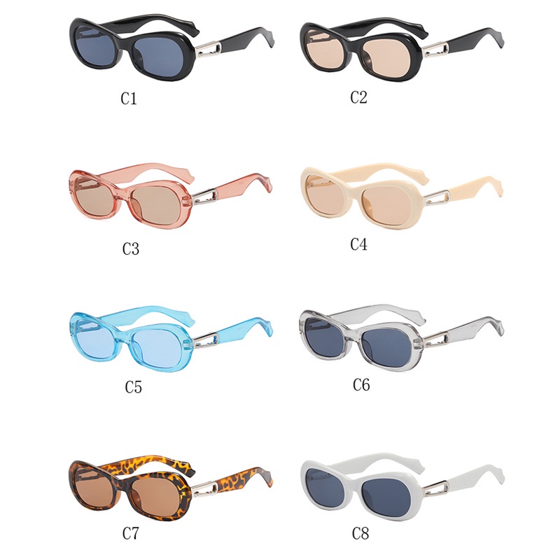 Kính Mát Gọng Nhựa Hình Oval Phong Cách Retro Sang Trọng Cho Nam Nữ