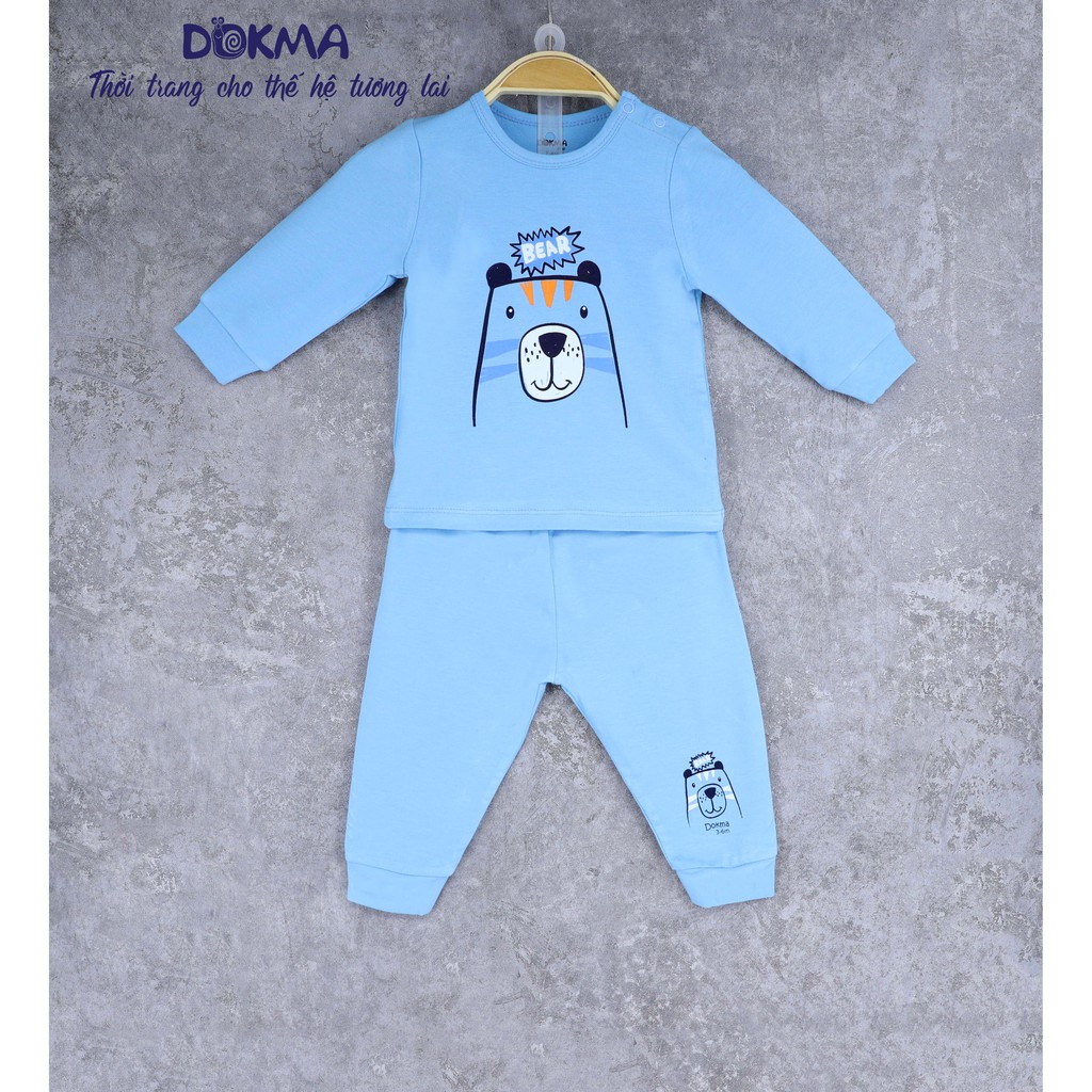 DB528 Bộ quần áo cài vai dài tay Dokma (6-24M)