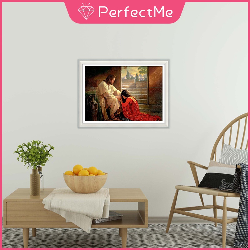 Bộ tranh đính đá 5D họa tiết chúa Jesus độc đáo kích thước 30x40cm DIY dùng trang trí