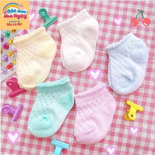 Set 5 đôi tất lưới cotton cho bé sơ sinh đến 1 tuổi