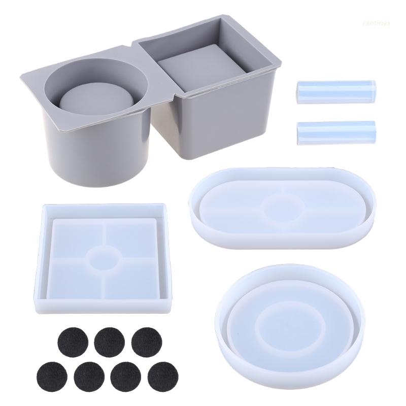 Khuôn Silicone Hình Vuông/Tròn Làm Chậu Hoa DIY
