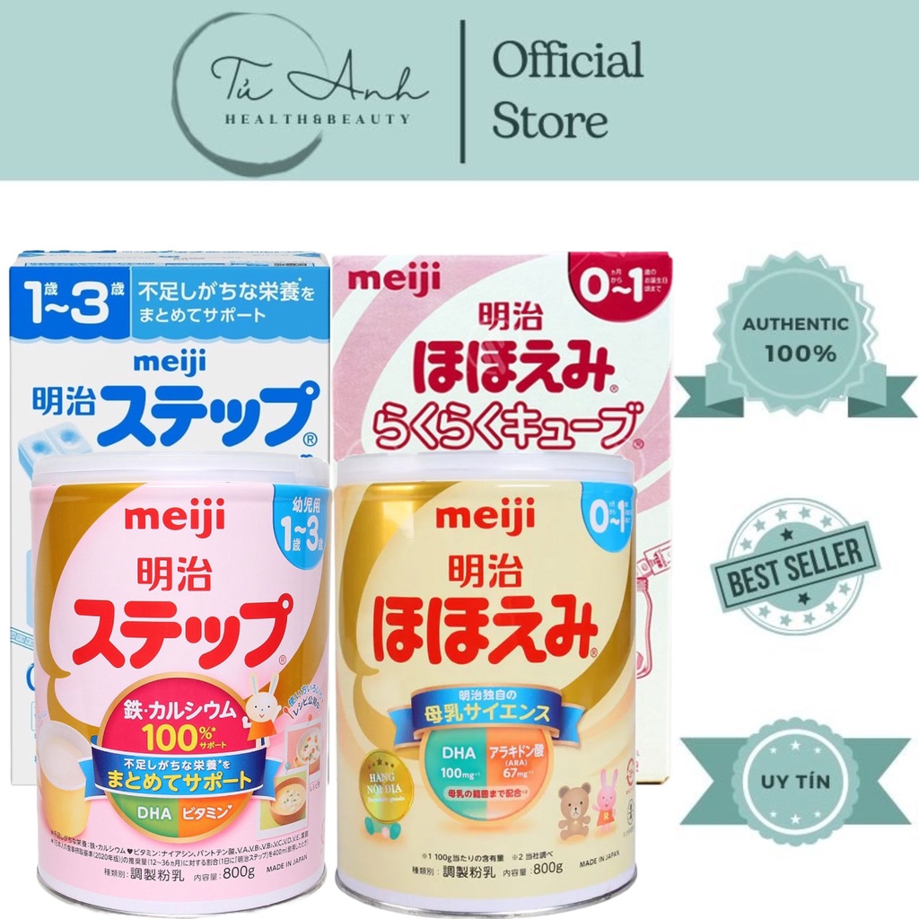 Sữa Bột Meiji Lon Hộp 800g , Sữa thanh Meiji 24 thanh 648g Nội Địa Nhật Bản