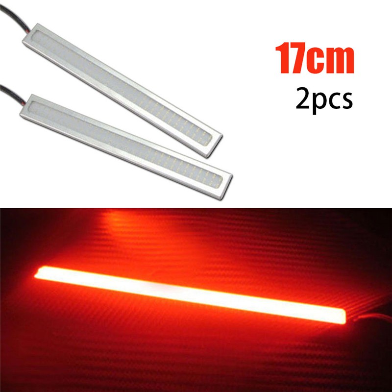Bộ 2 đèn led chạy ban ngày 12V ánh sáng đỏ chống nước cho xe hơi