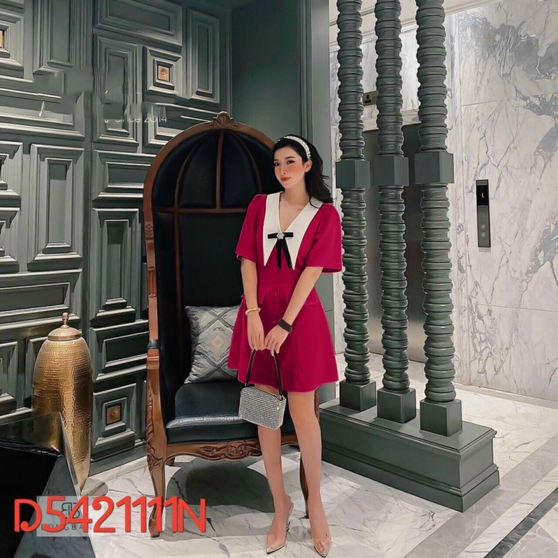 đầm A xoè + tag cài bigsize 55kg-90kg tiểu thư 💋 | BigBuy360 - bigbuy360.vn