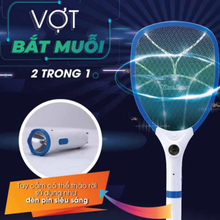 Vợt muỗi Rạng Đông VBM RD.02 2 trong 1 cao cấp