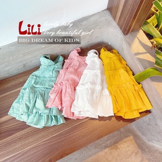 VÁY 2 Dây BÈO 3 TẦNG CHẤT THÔ HẠT NẢy QUẢNG CHÂU bé gái (10-20kg)