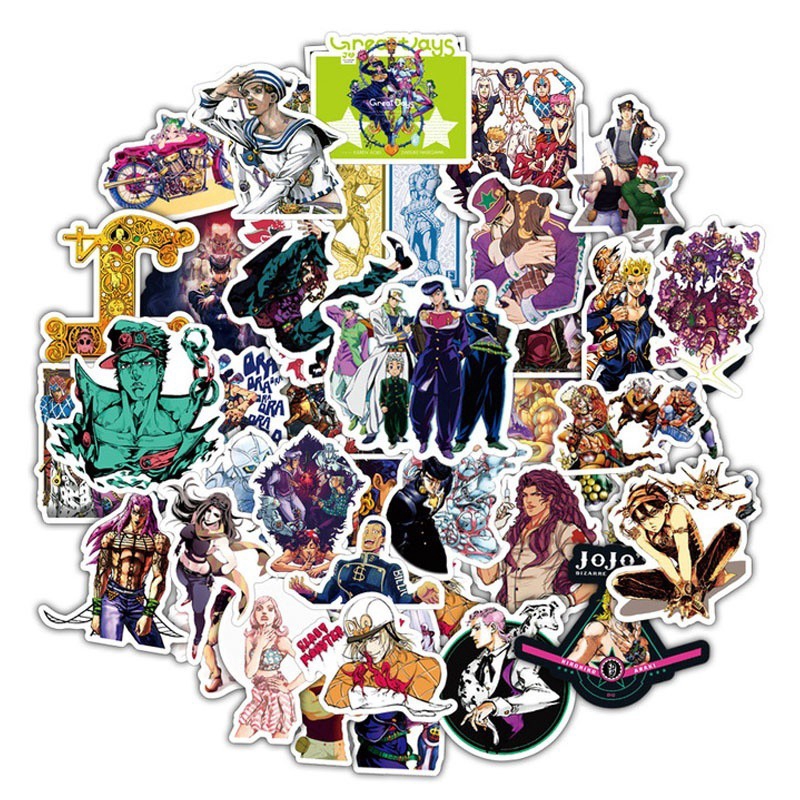 Set 50 miếng sticker dán trang trí hình JoJo's Bizarre Adventure độc đáo