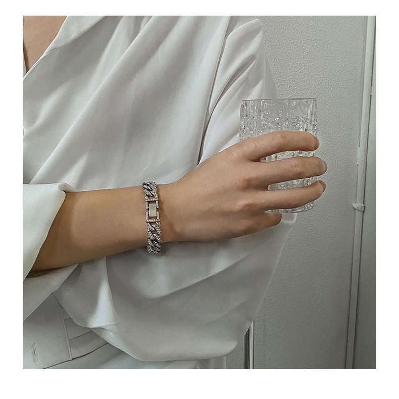 Vòng đeo tay 19a1448 đính đá toàn bộ phù hợp với phong cách thời trang hip hop cho nam và nữ