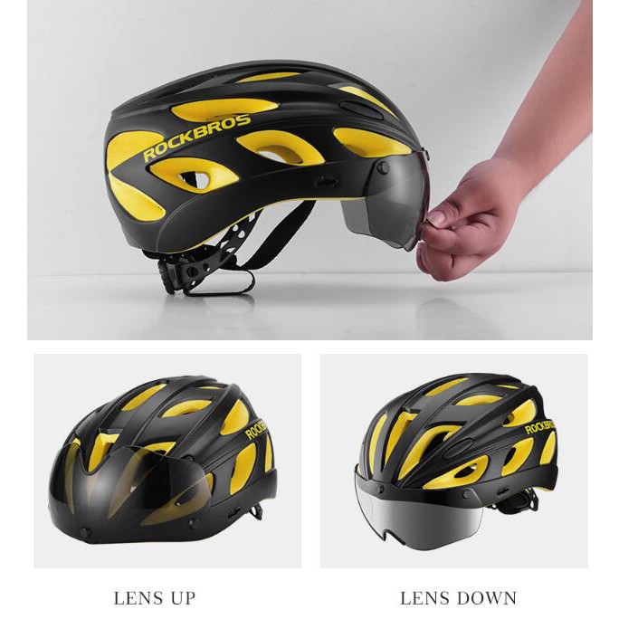 Mũ bảo hiểm xe đạp ROCKBROS có kính bảo hộ từ tính thời trang