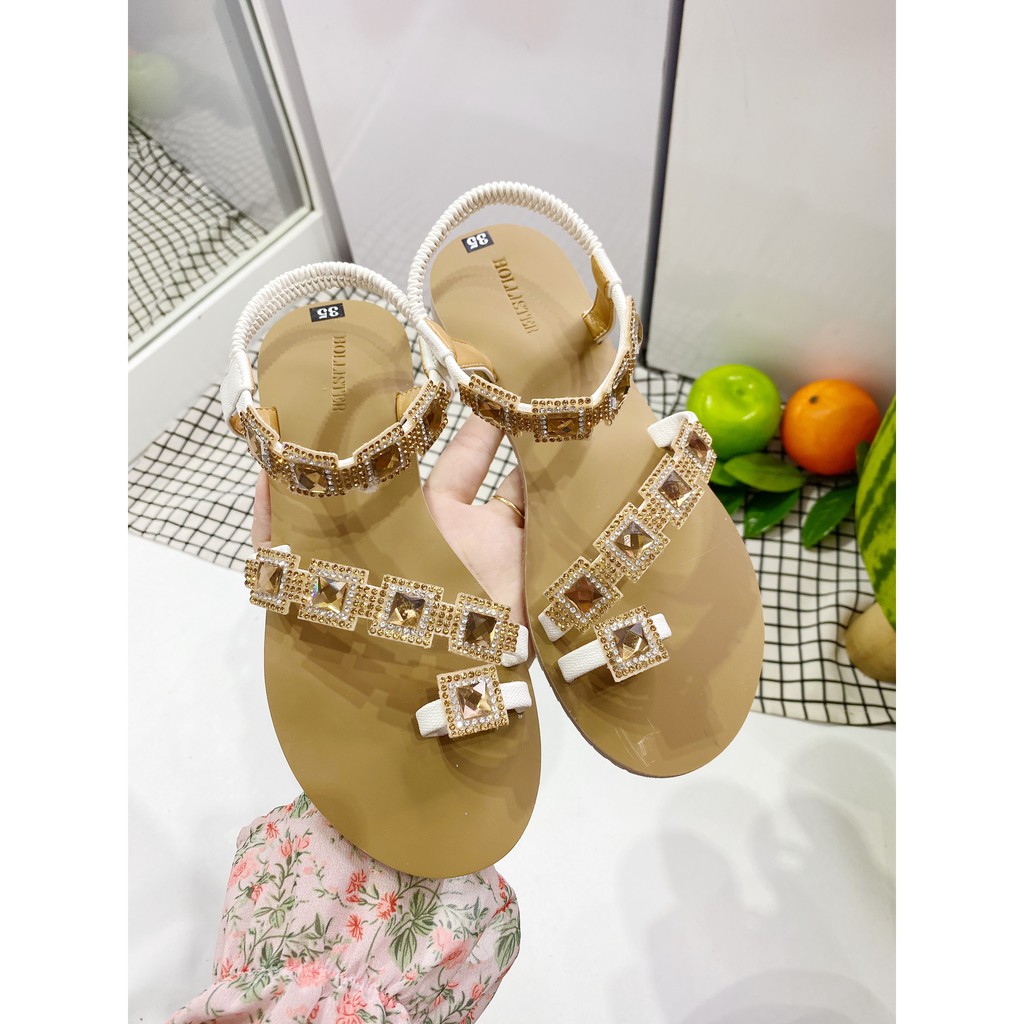 SANDAL ĐÁ XỎ NGÓN BLING BLING