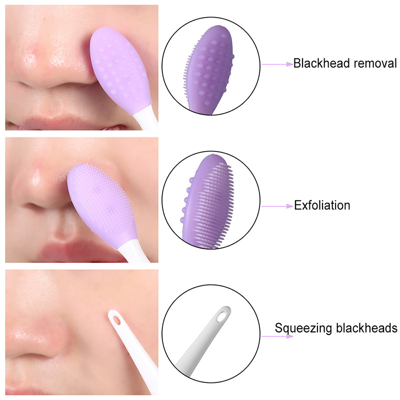 [Hàng mới về] Cọ silicon rửa mặt tẩy tế bào chết và mụn đầu đen tiện lợi