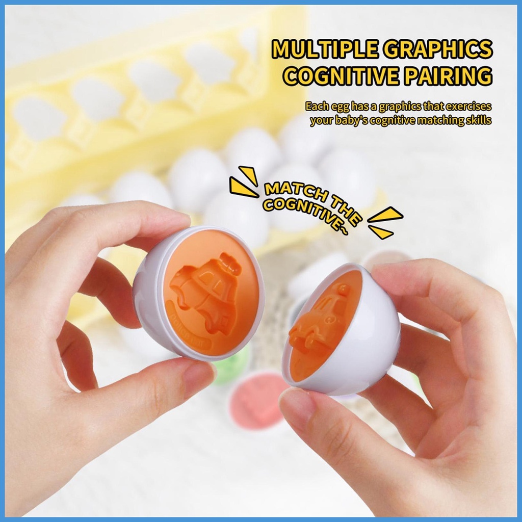 Bộ 12 Trứng Đồ Chơi Ghép Hình Màu Sắc Theo Phương Pháp Montessori Cho Bé Từ 1 2 3 Tuổi