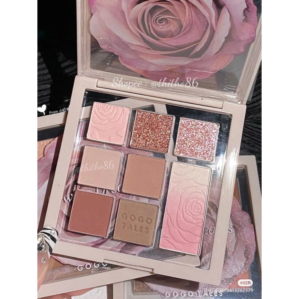 Bảng Phấn Mắt 8 Ô GOGO TALES Clouds Rose Flower Dreams GT364 - GOGOTALES