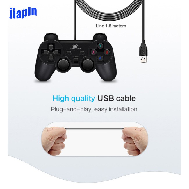 Windows Computer Laptop Black Game Joystick Usb Pc Wired Game For Controller Gamepad Pc