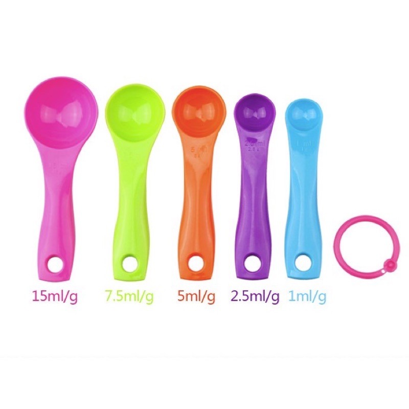 Set 5 Muỗng Đong Gia Vị Định Lượng ml Làm Bánh, Đồ Ăn Dặm Cho Bé