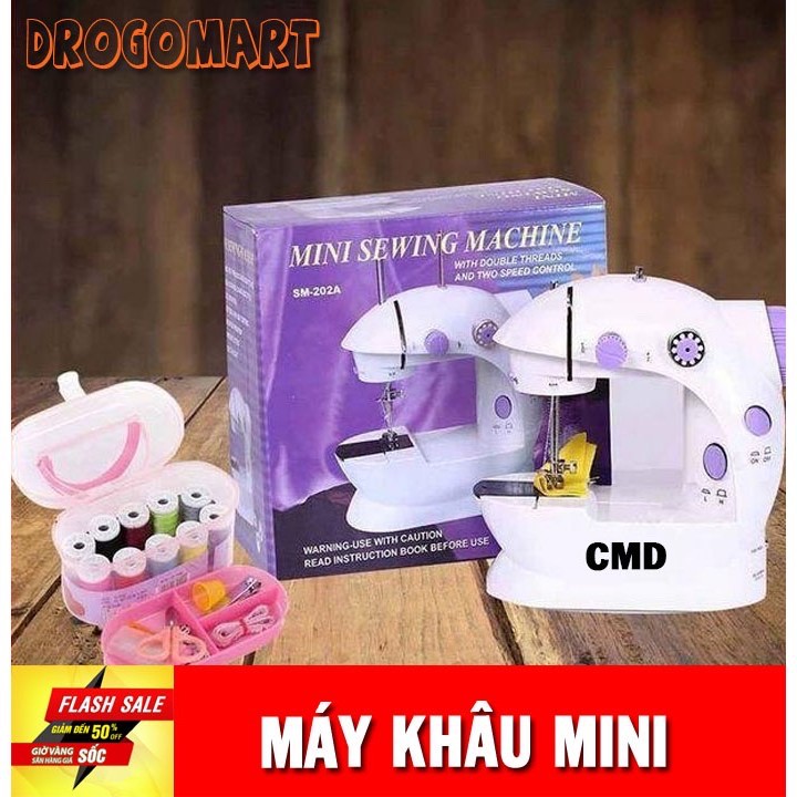 Máy may mini gia đình có đèn ( tặng 1 quận chỉ may ) .