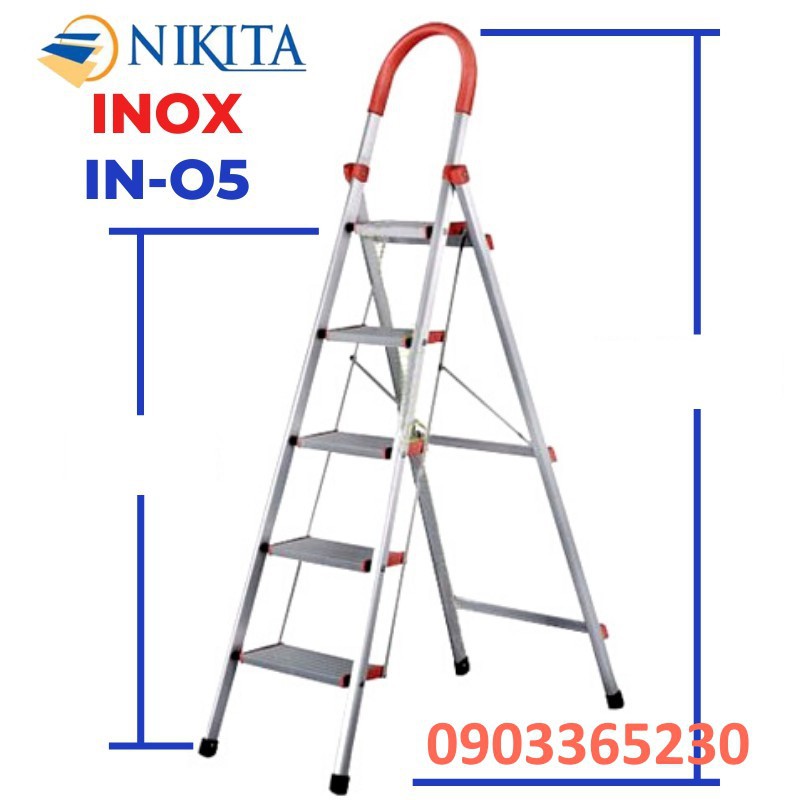 THANG GHẾ INOX 5 BẬC 1.2m NIKITA-NHẬT BẢN KN-IN05 Hàng chính hãng.