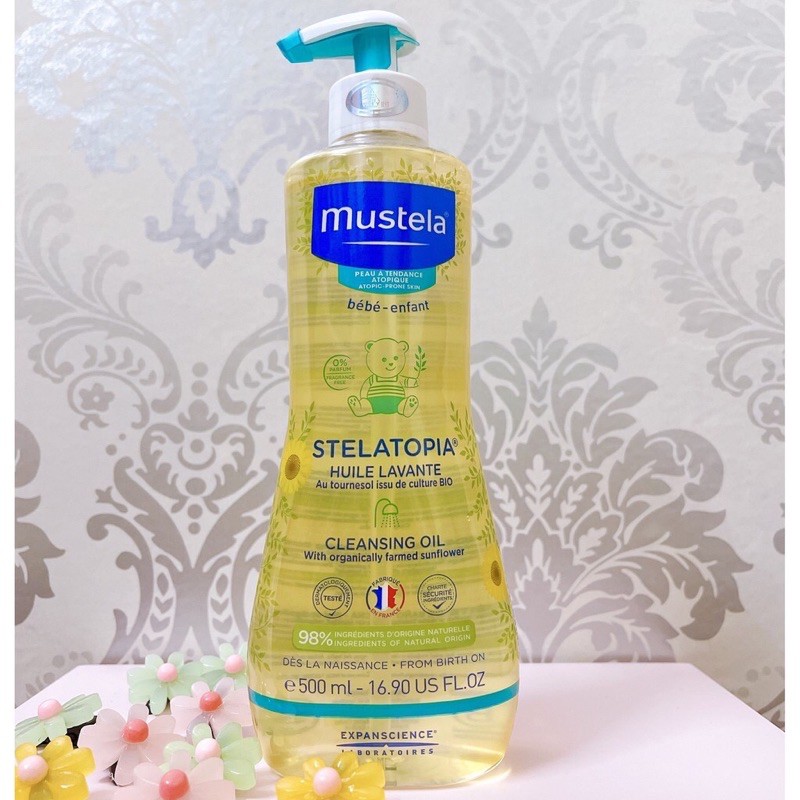 Dầu Tắm Cho Da Chàm Thể Tạng Mustela Stelatopia Cleansing Oil 500ml