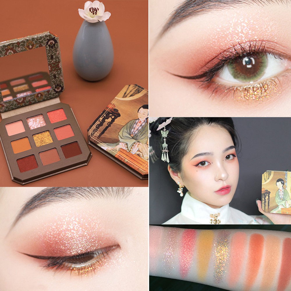 (Hàng Mới Về) Bảng Phấn Mắt Trang Điểm 9 Màu Nhũ Sắc Tố Cao Thời Trang | BigBuy360 - bigbuy360.vn